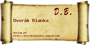 Dvorák Bianka névjegykártya